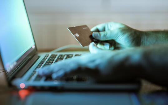 Using a credit card to do an online purchase