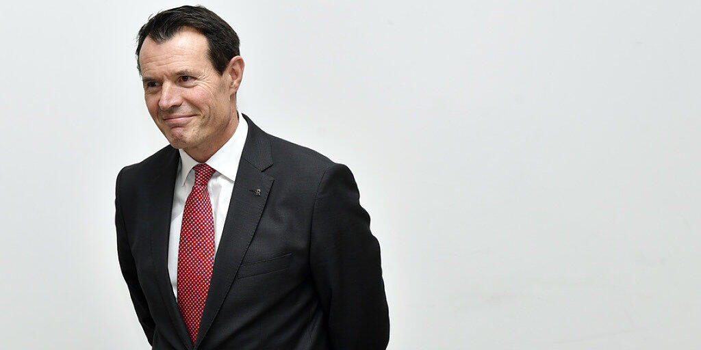 Guy Lachappelle an einer Medienkonferenz der Raiffeisenbank in Brugg am Samstag. Die Raiffeisen-Delegierten wählten ihn zuvor zum neuen Verwaltungsratspräsidenten.