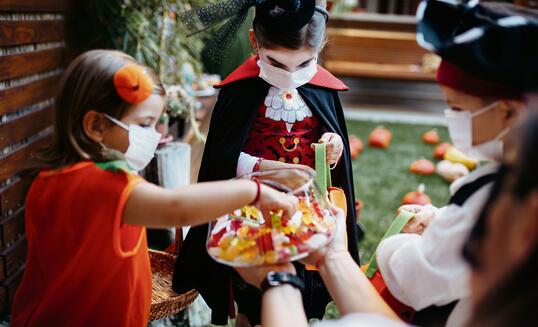 Little kids at a Halloween party