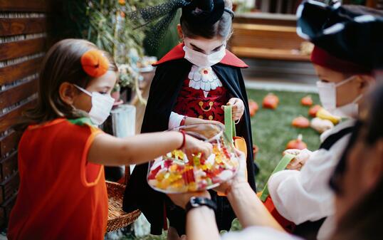 Little kids at a Halloween party