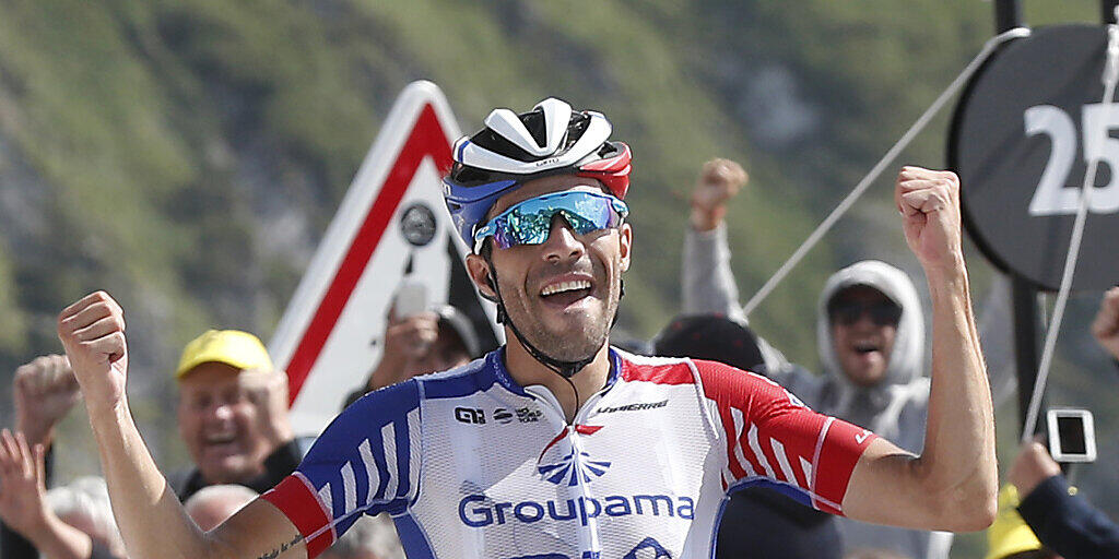 Thibaut Pinot jubelt über seinen dritten Etappensieg an der Tour de France