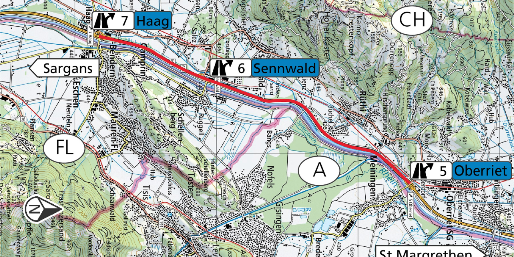 Strecke zwischen Haag und Oberriet