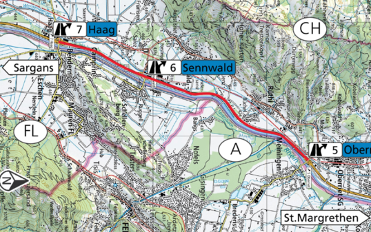 Strecke zwischen Haag und Oberriet