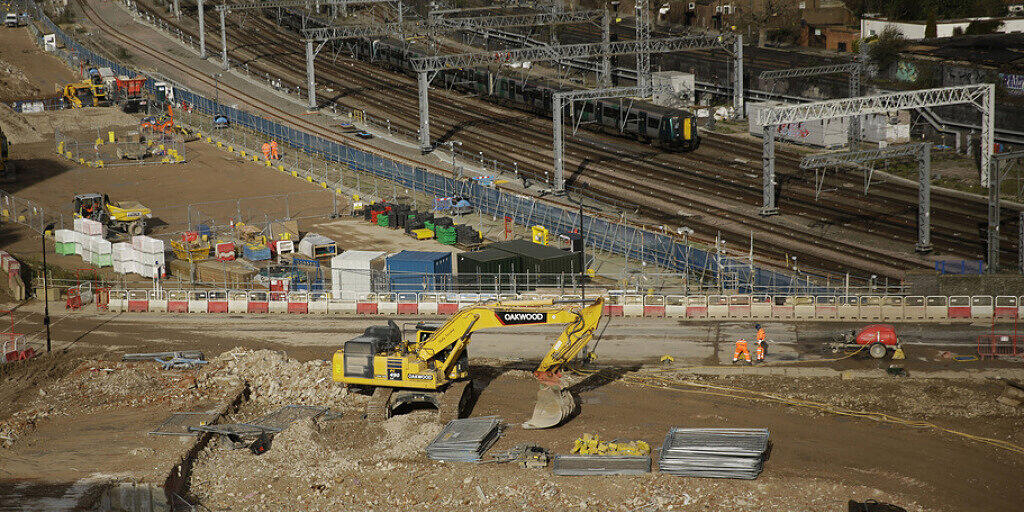 Die Baustelle für die neue Hochgeschwindigkeitsverbindung im Bahnhof in Euston in London. (Archivbild)