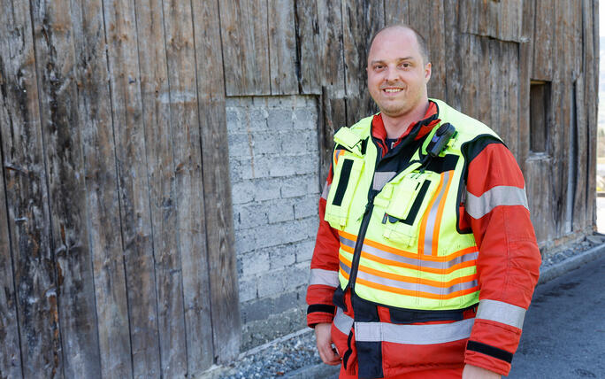 Schluss&uuml;bung beim Kurs f&uuml;r neue Feuerwehrleute beim "Restaurant L&ouml;wen&raquo; in Gamprin-Bendern.