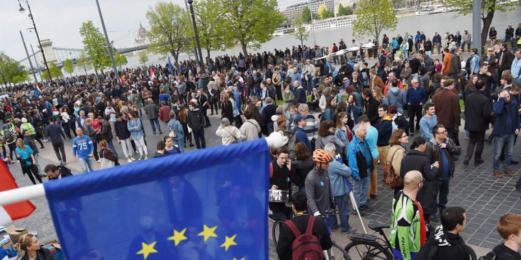 Strassenprotest gegen das neue Hochschulgesetz am 9. April in Budapest. (Archivbild) Strassenprotest gegen das neue Hochschulgesetz am 9. April in Budapest. (Archivbild)
