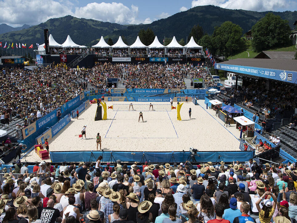 So sah es am 13. Juli dieses Jahres anlässlich des Viertelfinalspiels der Frauen am Beachvolleyballturnier in Gstaad aus.