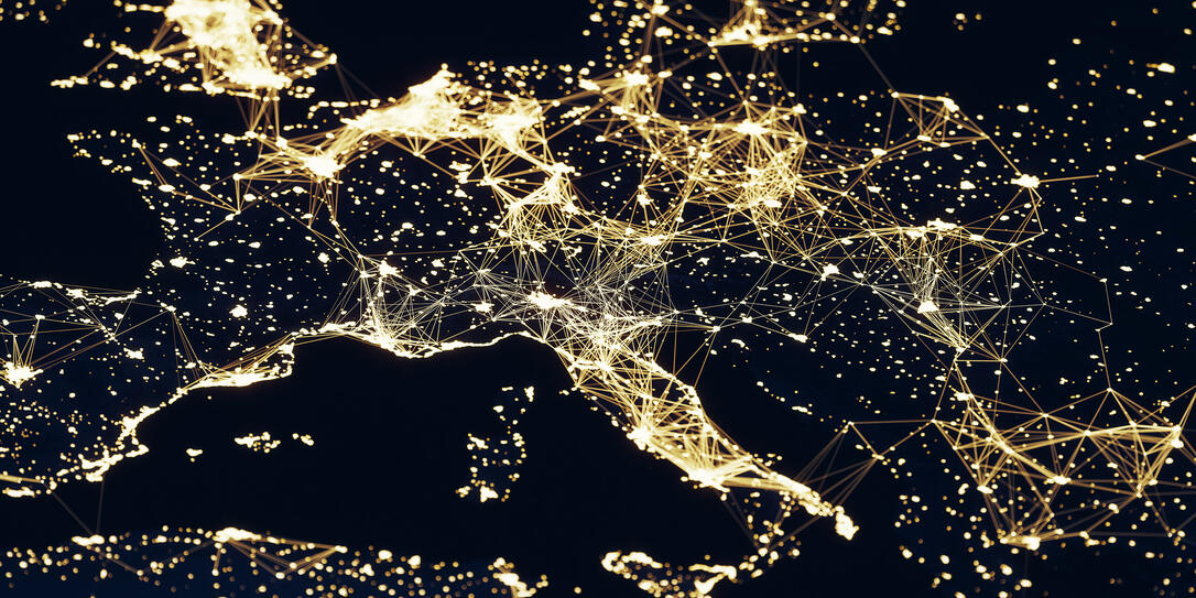 Satellite View Of Europe - Connections At Cities (World Map Credits To NASA) Satellite View Of Europe - Connections At Cities (World Map Credits To NASA)