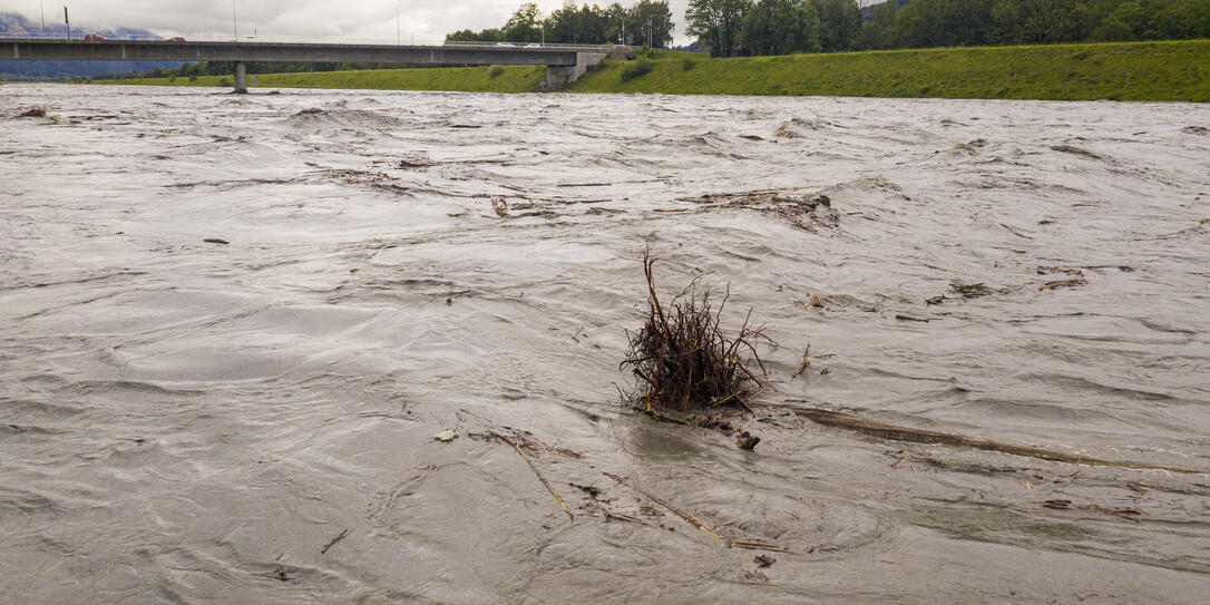 Hochwasser Rhein in Vaduz