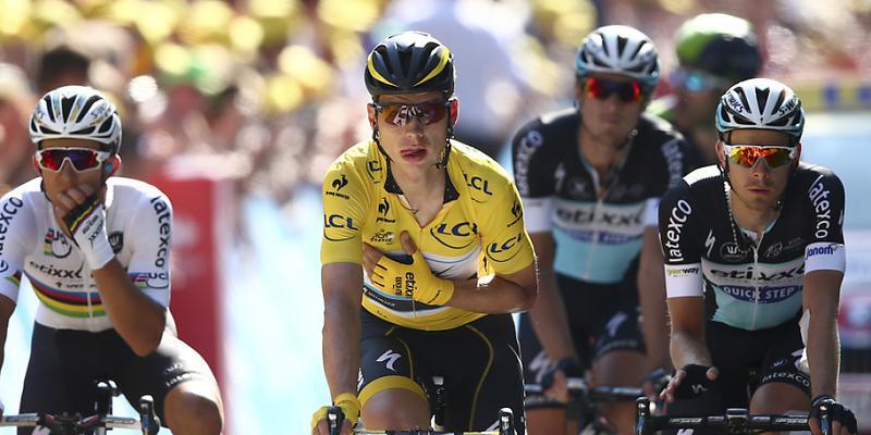 Nach seinem heftigen Sturz gezeichnet: Tour-Leader Tony Martin