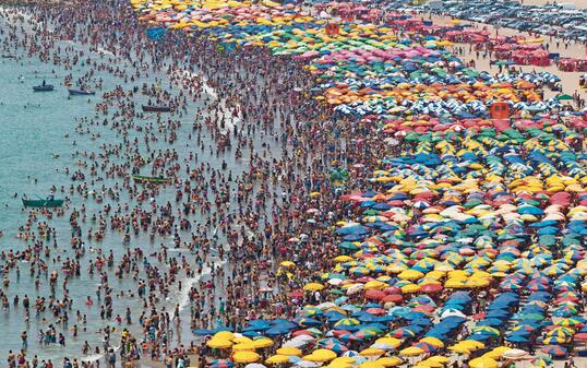 Crowded beach
