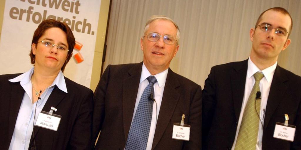 Markus Blocher (rechts im Bild) kritisiert die Unternehmensstrategie seiner Schwester Magdalena Martullo-Blocher (links im Bild). (Archiv)
