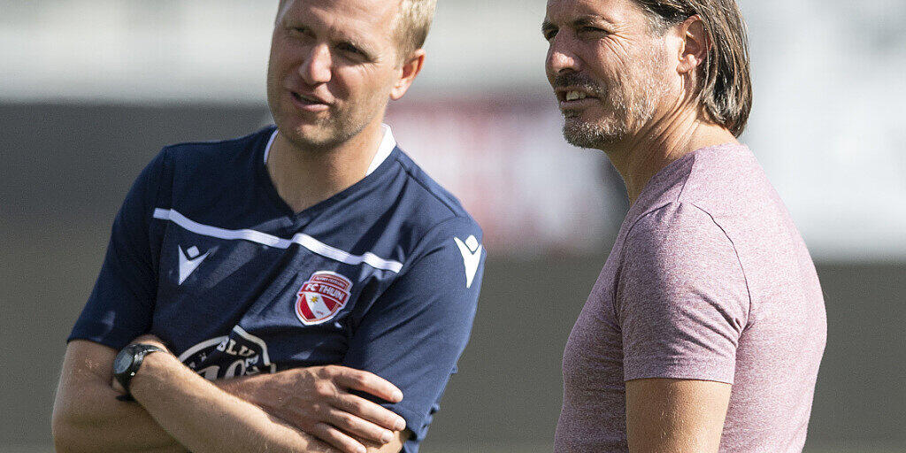 Trainer Marc Schneider (links) und Sportchef Andres Gerber, der designierte Präsident: Der FC Thun soll sich nach dem Abstieg auffangen Trainer Marc Schneider (links) und Sportchef Andres Gerber, der designierte Präsident: Der FC Thun soll sich nach dem Abstieg auffangen