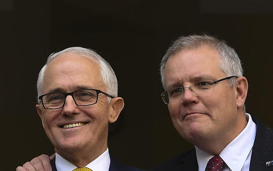 Scott Morrision (Rechts) wird neuer Regierungschef Australiens. Er ersetzt seinen liberalen Parteikollegen Malcolm Turnbull. (Archivbild)