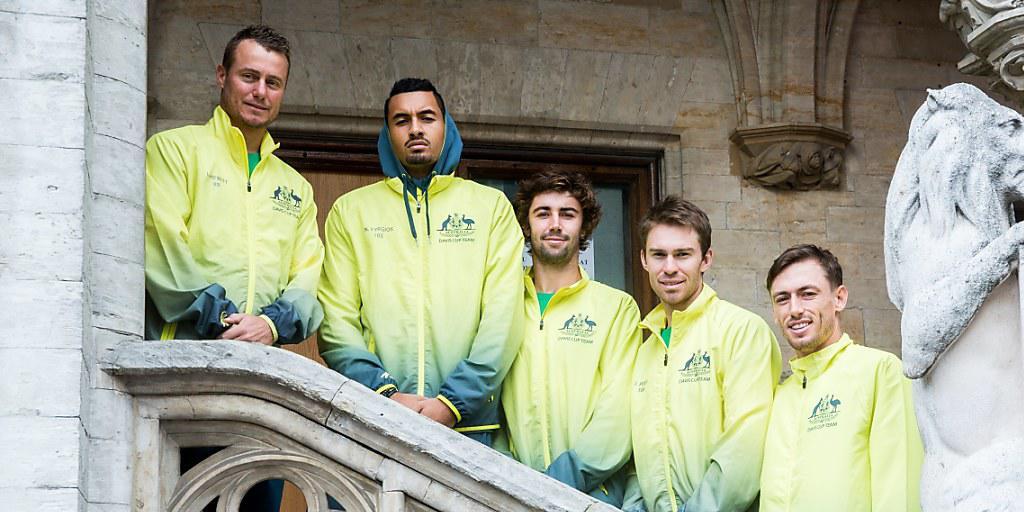 Nick Kyrgios (Zweiter von links) will mit seinen Teamkollegen Australien in den ersten Davis-Cup-Final seit 14 Jahren führen