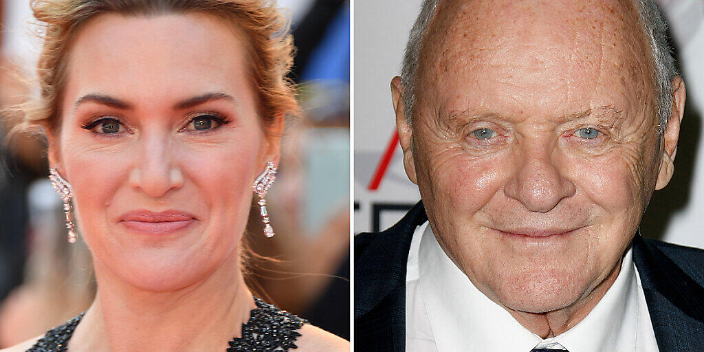 ARCHIV - Die Schauspieler Kate Winslet (Archivfoto vom 10.09.2017) und Anthony Hopkins (Archivfoto vom 18.11.2019). Foto: Igor Vidyashev/-/ZUMA Wire/dpa