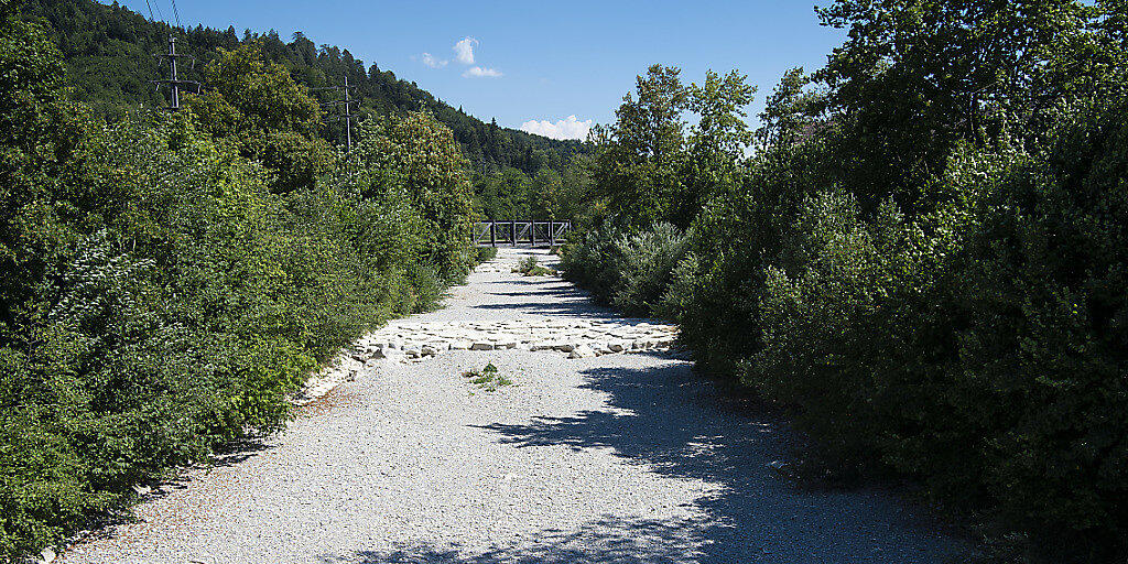 Die beklemmenden Bilder der ausgetrockneten Töss täuschen: Der Fluss ist - wie so oft - versickert und fliesst als Grundwasserstrom nach Winterthur.