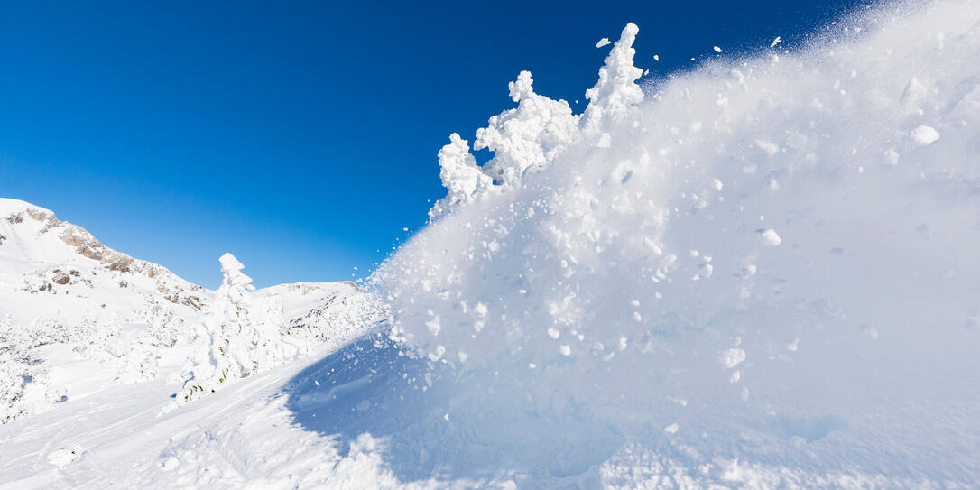Snow avalanche close up Snow avalanche close up
