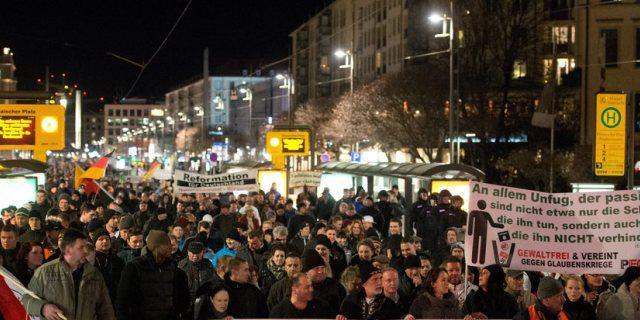 Pegida-Demonstration am 12. Januar in Dresden