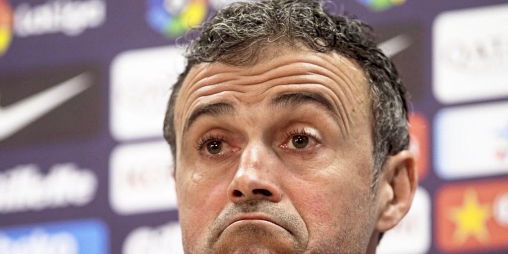 Luis Enrique mit vielsagendem Mienenspiel