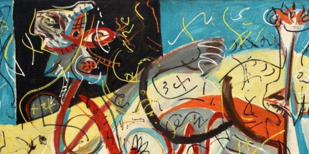 "Stenographic Figure", eines der figurativen Werke von Jackson Pollock, das derzeit im Kunstmuseum Basel gezeigt wird.