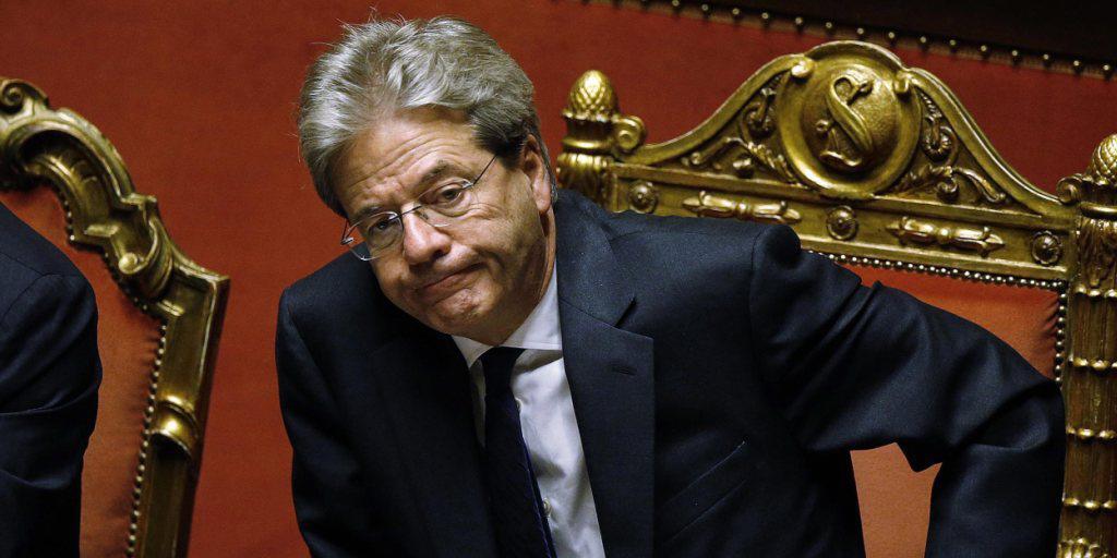 Paolo Gentiloni während der Abstimmung im Senat.