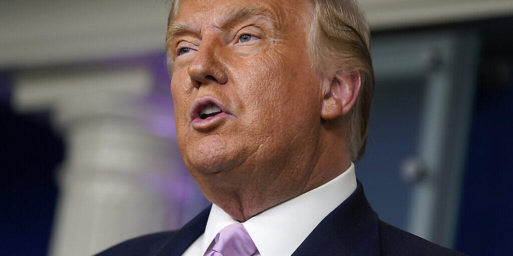 Donald Trump, Präsident der USA, spricht während einer Pressekonferenz im Weißen Haus. Foto: Evan Vucci/AP/dpa