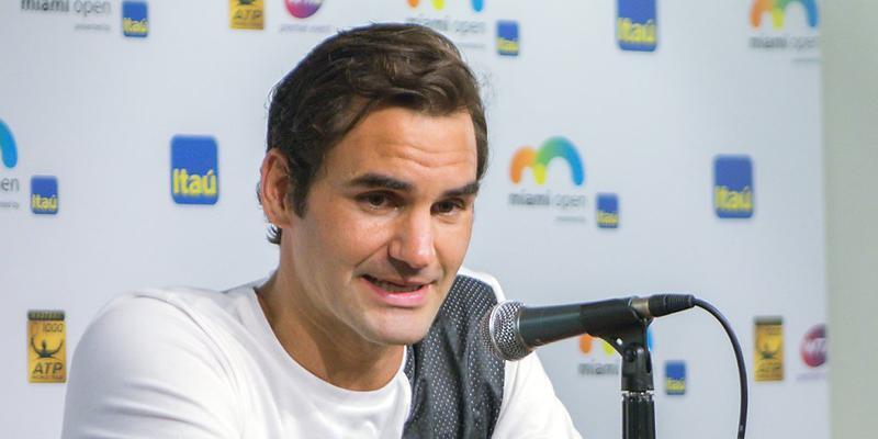 Roger Federer in Miami im Gespräch mit den Medien Roger Federer in Miami im Gespräch mit den Medien