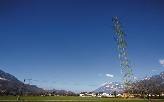 Hochspannungsleitung in Balzers