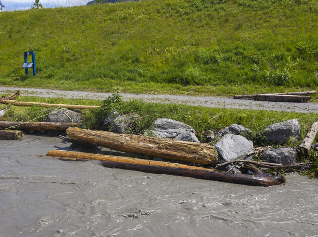 Hochwasser Rhein in Vaduz Hochwasser Rhein in Vaduz