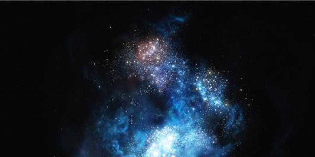 Hier wurden die allerersten Sterne entdeckt: CR7 ist die hellste Galaxie im frühen Universum (Künstlerische Darstellung)