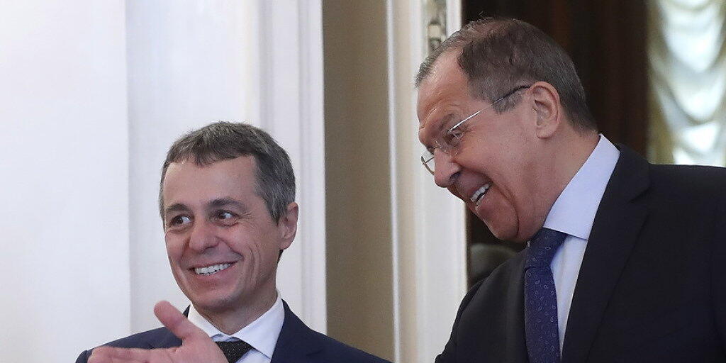 Bundesrat Ignazio Cassis (l.) und der russische Aussenminister Sergei Lawrow am Mittwoch in Moskau.