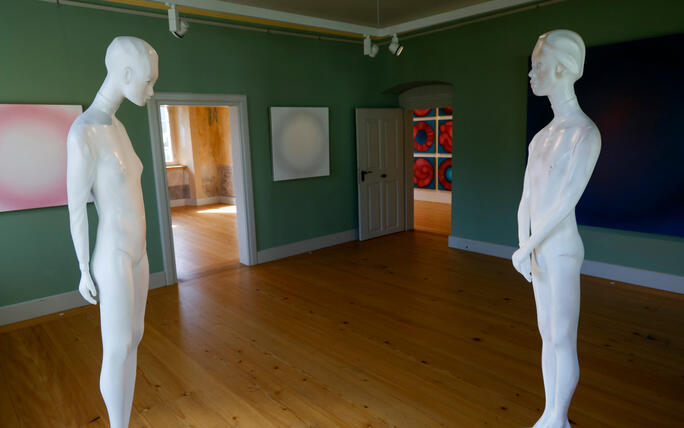 Vernissage &laquo;Interferenzen&raquo; mit Werken von Michael Tolloy und Patrick Kaufmann im Alten Pfarrhof  Balzers.