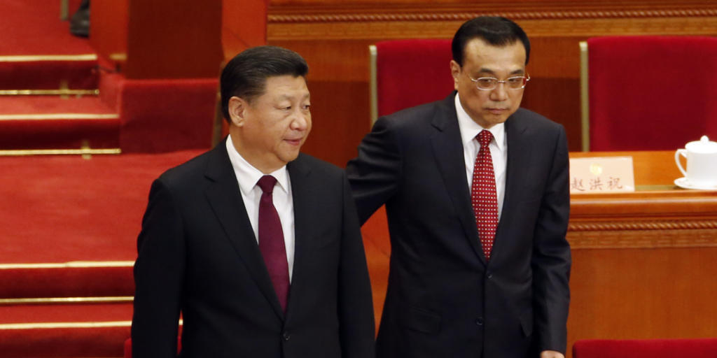 Kampf der Staatsverschuldung: Chinas Präsident Xi Jinping (links) und Premier Li Keqiang bei der Eröffnung des jährlichen Volkskongresses in Peking.
