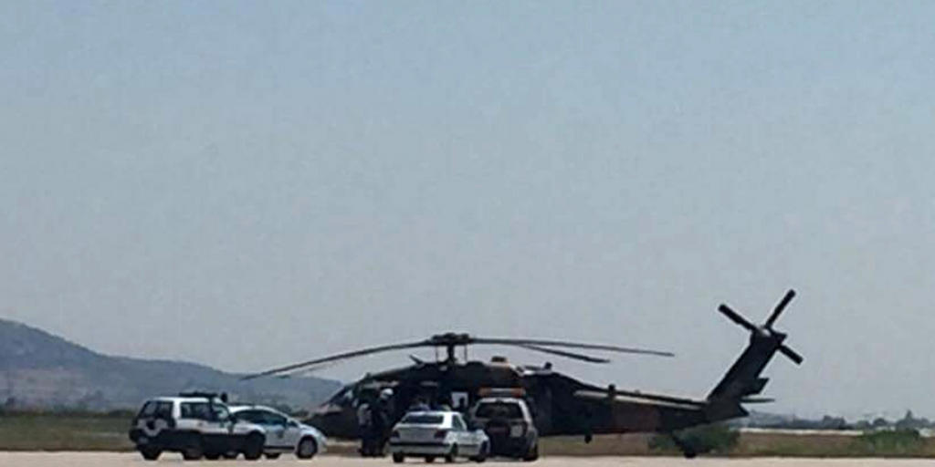 Der t&uuml;rkische Helikopter nach der Landung in Alexandroupolis. Die Milit&auml;rs beantragten in Griechenland Asyl. (Archiv)