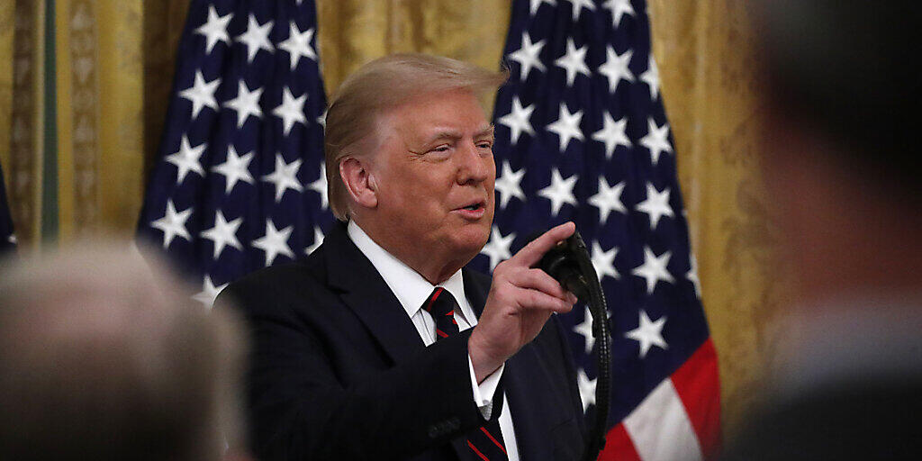 Donald Trump, Präsident der USA, spricht bei einer Zeremonie im Weißen Haus. Foto: Alex Brandon/AP/dpa