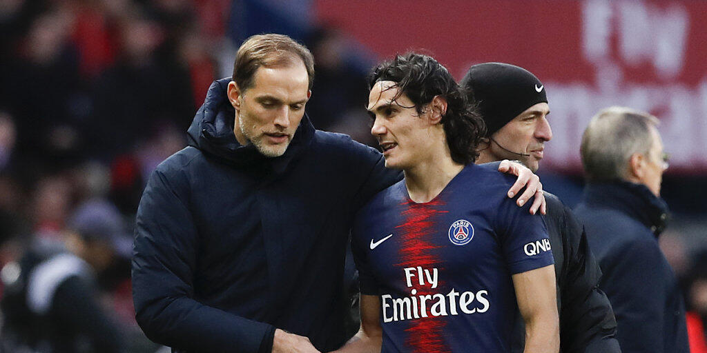 Verletzt, aber wie schwer? Edinson Cavani klärt Trainer Thomas Tuchel über sein Befinden auf