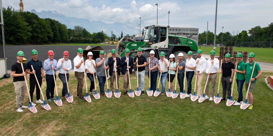 Spatenstich LFV-Sportkompetenzzentrum, Rheinwiese Schaan