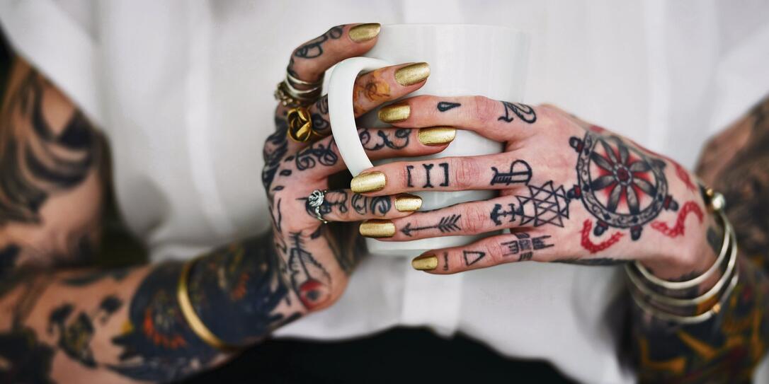 She loves her tattoos She loves her tattoos