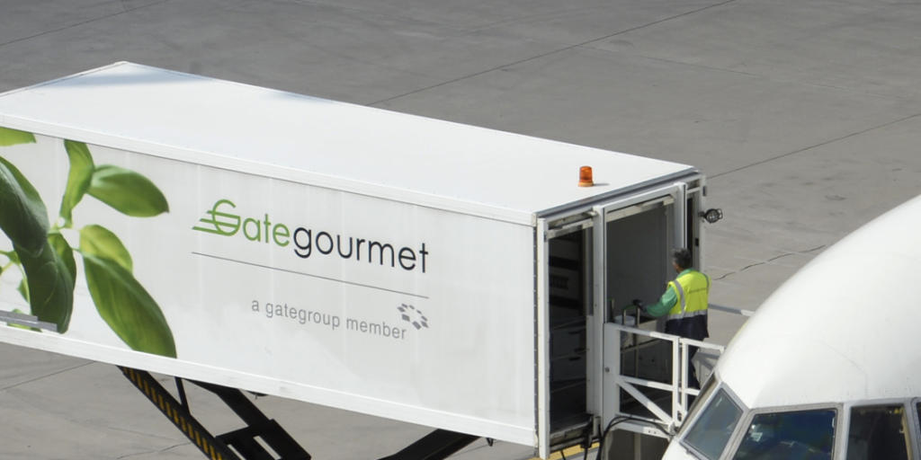 Der Airlineverpfleger Gategroup ist das nächste Schweizer Unternehmen, das wohl bald von China aus gesteuert wird. Im Bild ein Container der Tochterfirma Gategourmet. (Archiv)