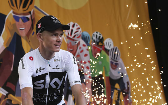 Der britische Vorjahressieger Chris Froome bei der Teampräsentation am Donnerstag in La Roche-sur-Yon