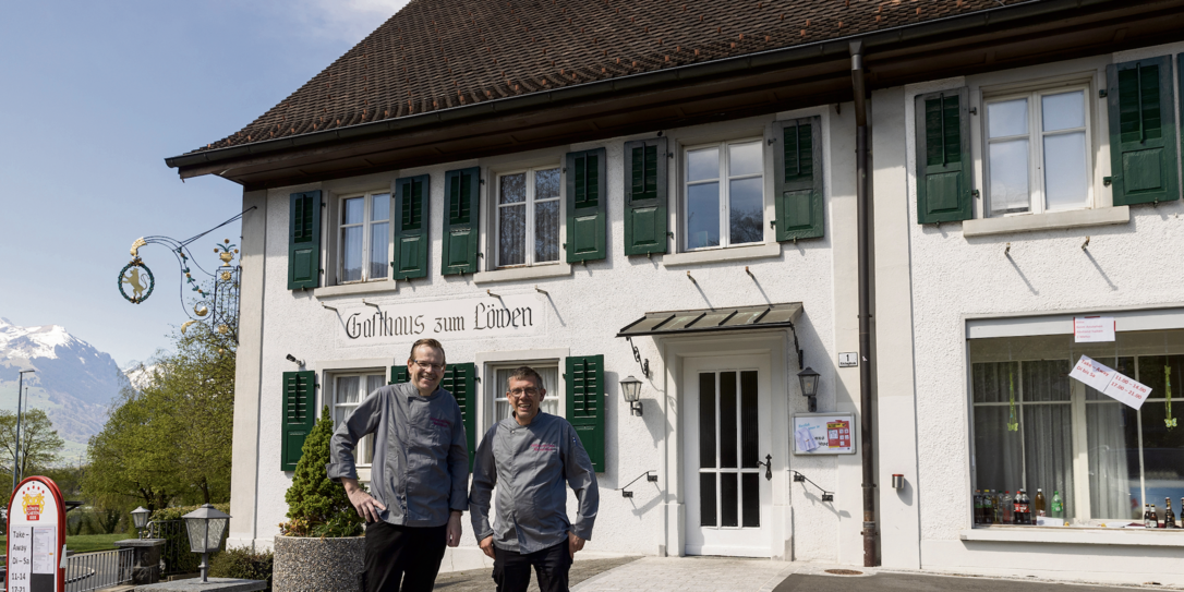 Marcel Busser und Alex von Allmen vom Gasthaus zum Löwen.