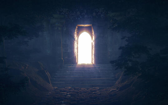 Mysterious Open Door In The Forest