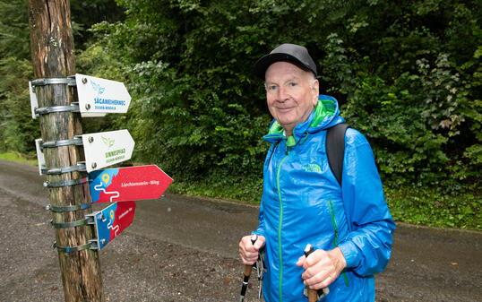 #näherdran_eschen: Franz Wohlwend, 72 Jahre, will in einem Jahr 100 000 Höhenmeter machen.