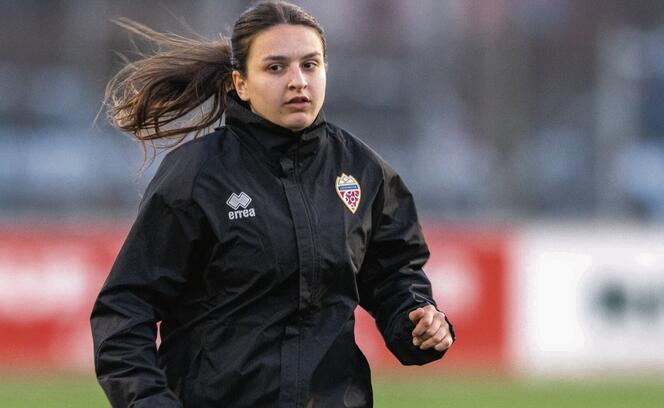 Katharina Risch freute sich bereits im ersten Trainingszusammenzug des Frauen-Nationalteams am Dienstag auf das Länderspiel am Freitag.