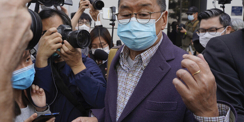 Der Hongkonger Medienunternehmer  Jimmy Lai ist festgenommen worden. (Archivbild)