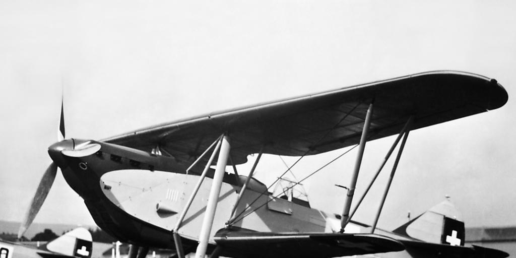 Eine Maschine des Typs K+W C-35 der Schweizer Luftwaffe. Das Bild wurde vermutlich Ende der 1930er Jahre aufgenommen.