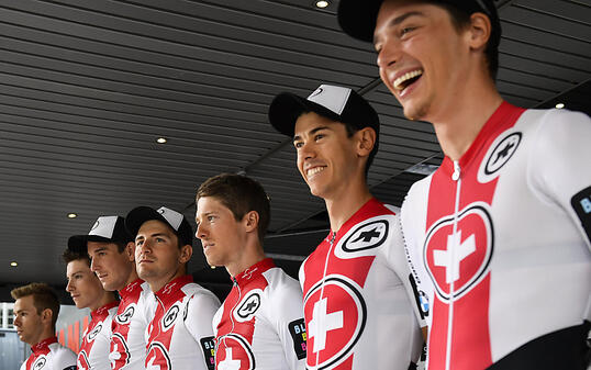 Die sieben Fahrer des Schweizer Nationalteams an der 83. Tour de Suisse