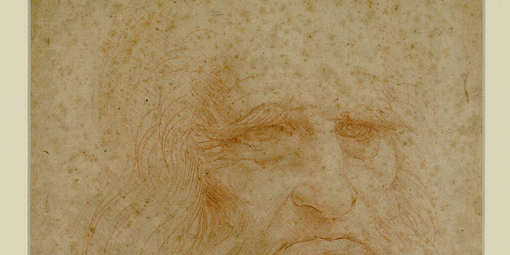 Ein Selbstporträt des italienischen Renaissance-Malers Leonardo da Vinci vermutlich aus dem Jahr  1512.