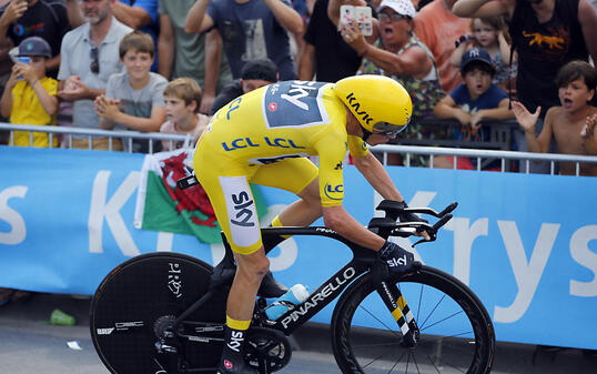 Kam beim Zeitfahren in Marseille nie in Gefahr, das Gelbe Trikot noch zu verlieren: der Brite Chris Froome